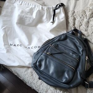 Marc Jacob's gray leather backpack